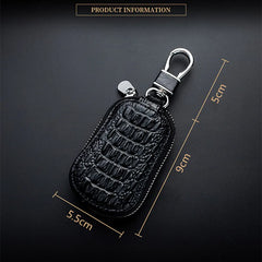 Vintage Leather Animal Prints Car Key Pouch Holder Zipper Cover