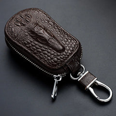 Vintage Leather Animal Prints Car Key Pouch Holder Zipper Cover