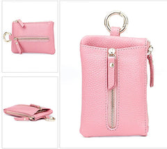 Leather Car Key Wallets Men Holder Housekeeper Keys Organizer Women Keychain