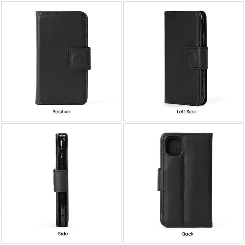 iPhone11 Leather Wallet Cover Zipper Case