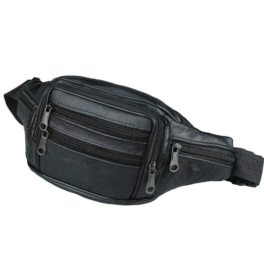 Leather Casual Men's Waist Fanny Packs Hip Belt Bag For Mobile Phone Travel