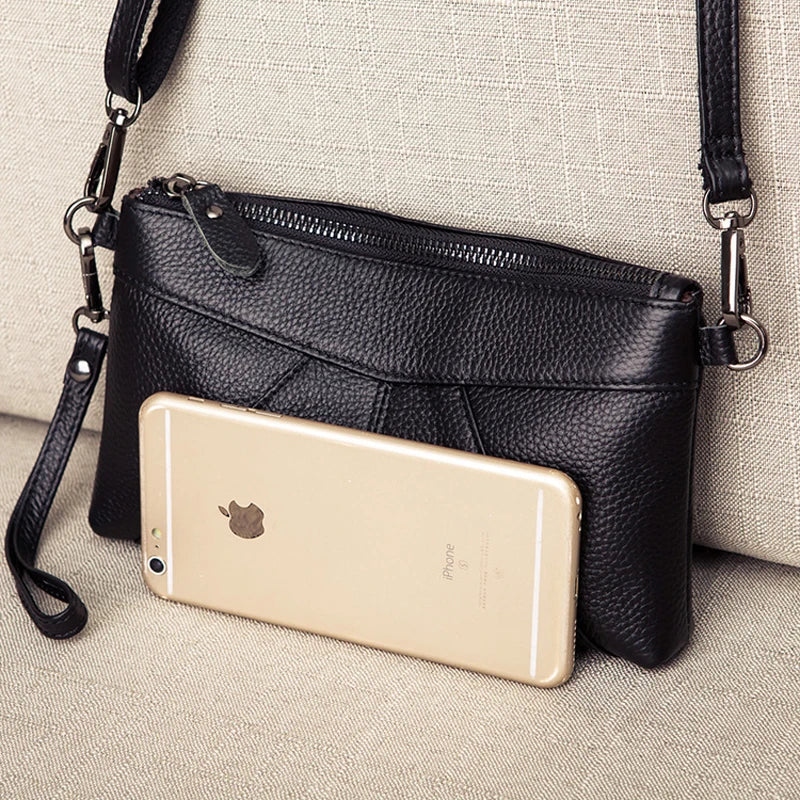 Leather Clutch Bag Small Crossbody Handbag Messenger Shoulder Bag