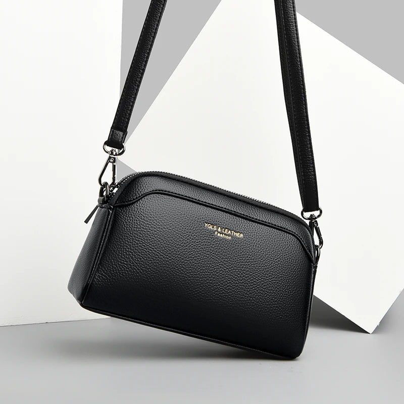 Shell Cow Leather Crossbody Bag for Women