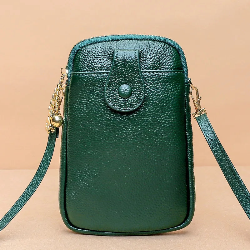 Leather Cross Body Bags Women Casual Cow Leather Phone Bag
