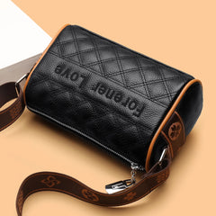 Leather Rhombus Print Crossbody Bag Casual Evening Purse