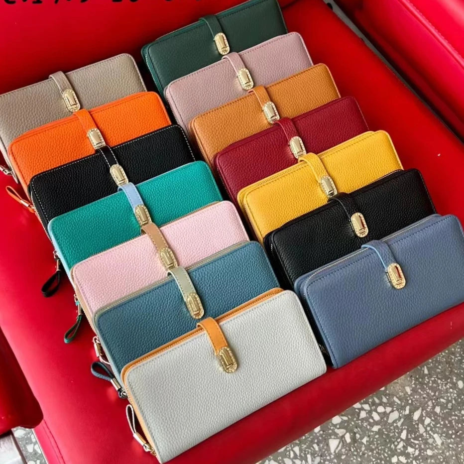Women's Leather Wallet Money Bag Cell Phone Pocket Purse