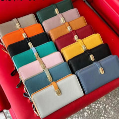 Women's Leather Wallet Money Bag Cell Phone Pocket Purse