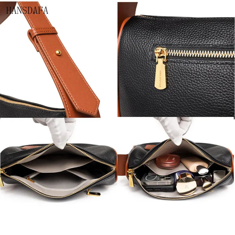 Leather Handbag Women's Bag Large Capacity Shoulder Messenger Bag