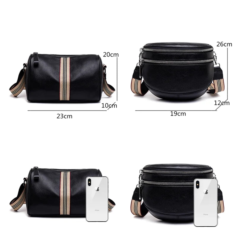 Designer Cowhide Leather Messenger Bag for Women