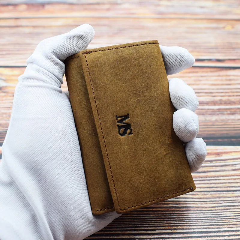 Leather Key Bag Unisex Key Purse Multifunction Organizer Wallet