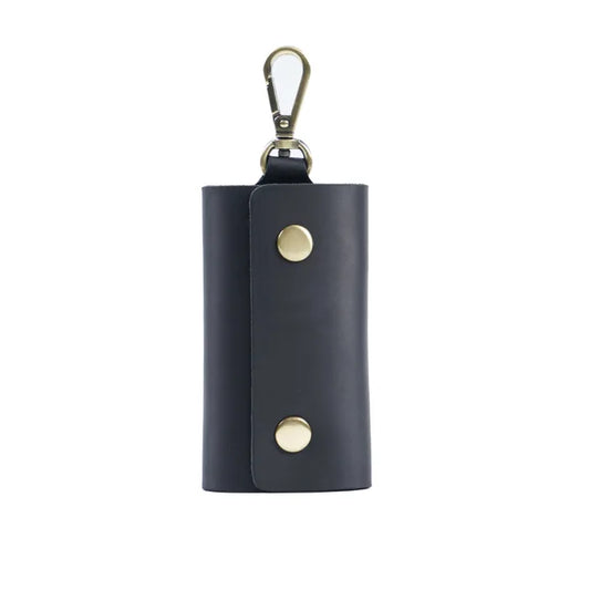 Leather Key Chain Retro Durable Key Case Crazy Horse Cowhide Storage Bag