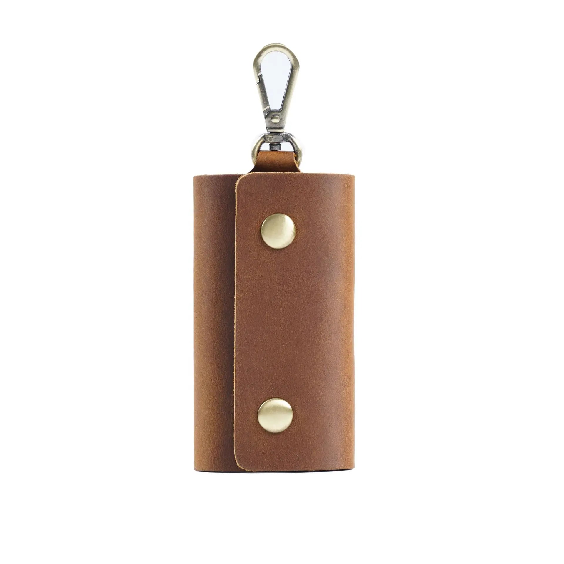 Leather Key Chain Retro Durable Key Case Crazy Horse Cowhide Storage Bag
