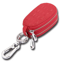 Double Zipper Leather Key Holder Car Key Wallet