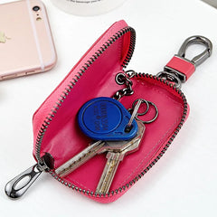 Leather Key Holder Knitting Key Wallets Men Women Organizer Zipper Key Case