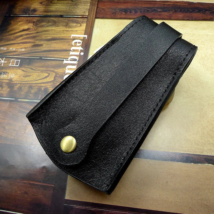 Leather Key Holder Large Capacity Key Organizer Pulling-Out Key Bag