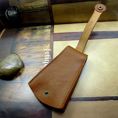 Leather Key Holder Large Capacity Key Organizer Pulling-Out Key Bag