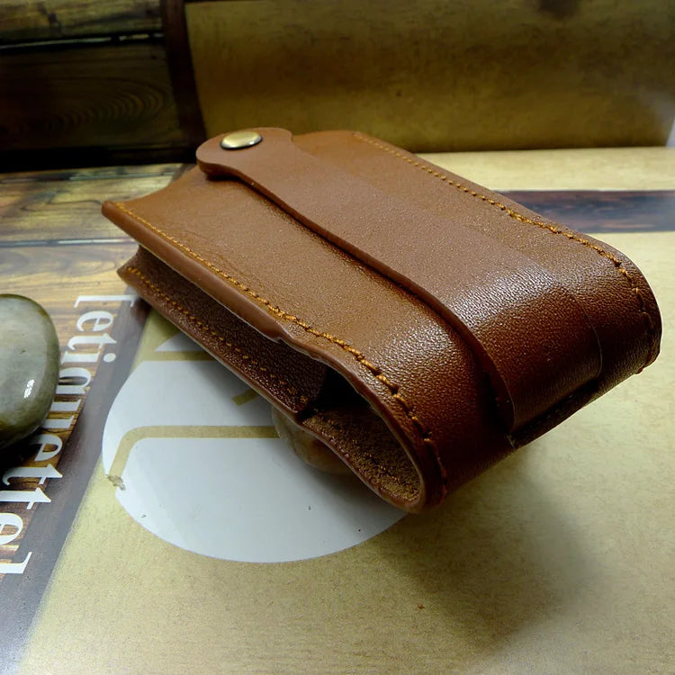 Leather Key Holder Large Capacity Key Organizer Pulling-Out Key Bag