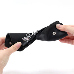 Leather Key Holder Men Women Keychain Organizer Pouch Mini Split Car Key Wallet