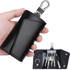 Leather Key Holder Men Women Keychain Organizer Pouch Mini Split Car Key Wallet