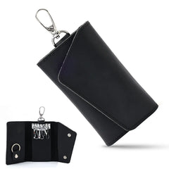 Leather Key Holder Men Women Keychain Organizer Pouch Mini Split Car Key Wallet