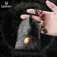 Leather Key Wallet Smart Key Holder Portable Housekeeper Key Pouch