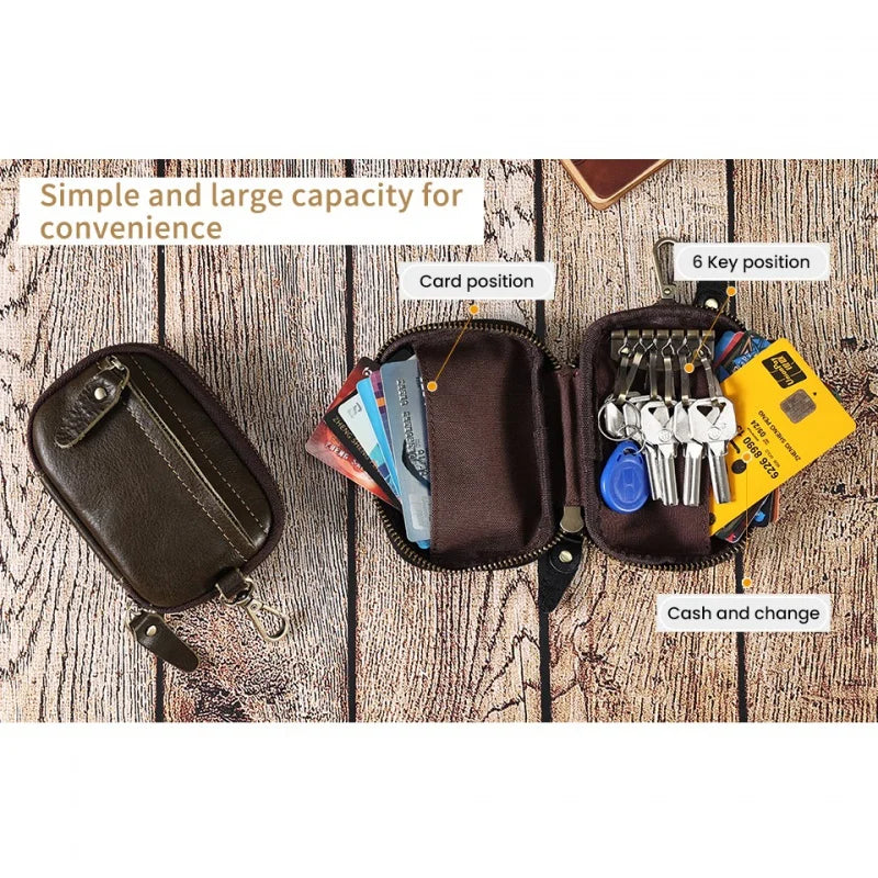 Leather Key Wallet Man Housekeeper Keys Organizer