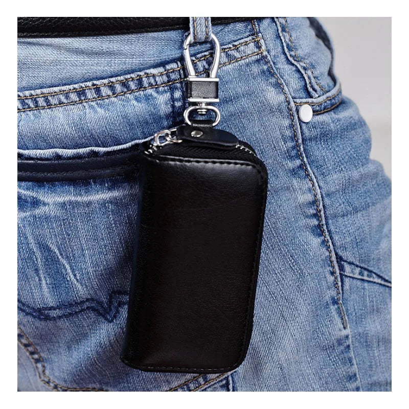 Leather Key Wallet Men Car Key Bag Function Key Case Ladies Housekeeper