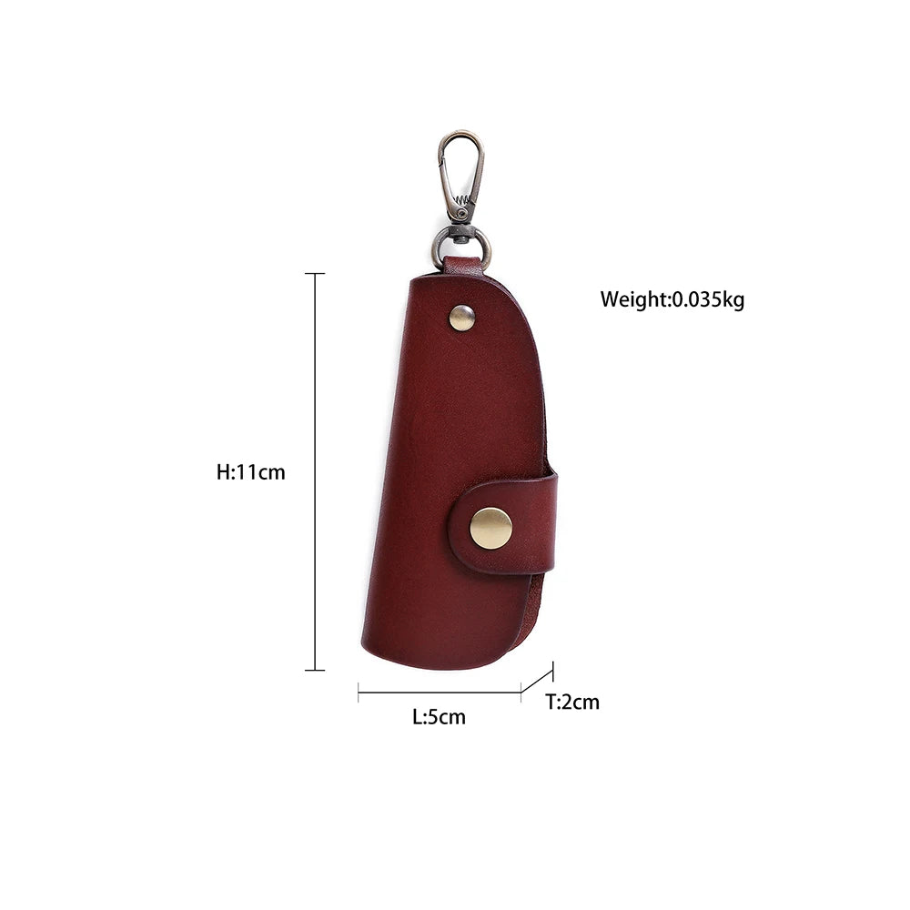 Vintage Cow Leather Key Case Male Key Holder keychain holder