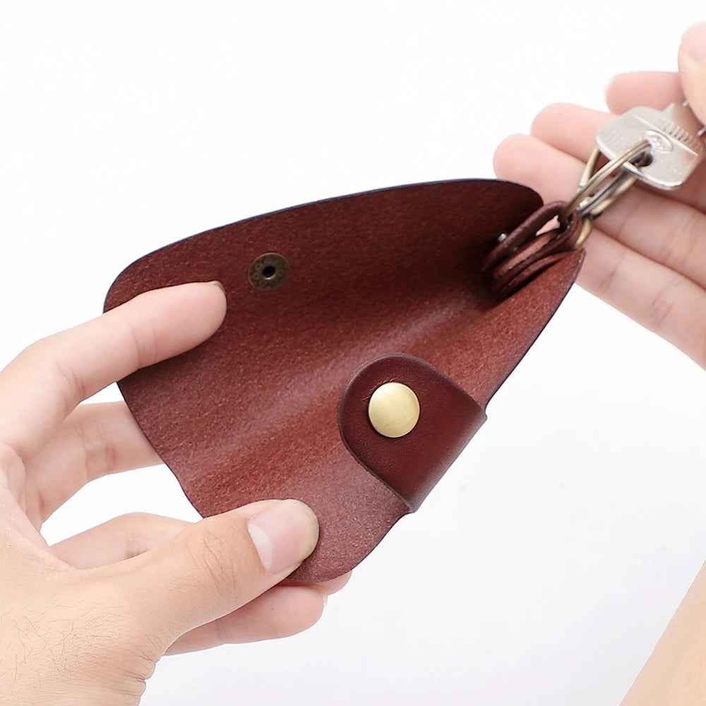 Vintage Cow Leather Key Case Male Key Holder keychain holder