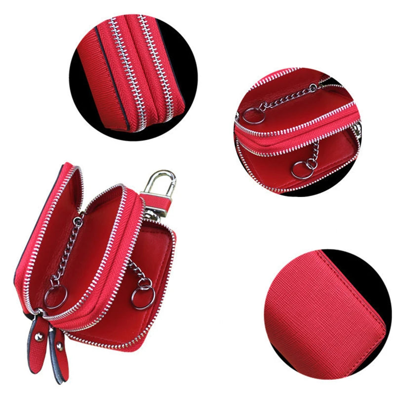 Leather Key Wallet Men & Women Car Key Bag