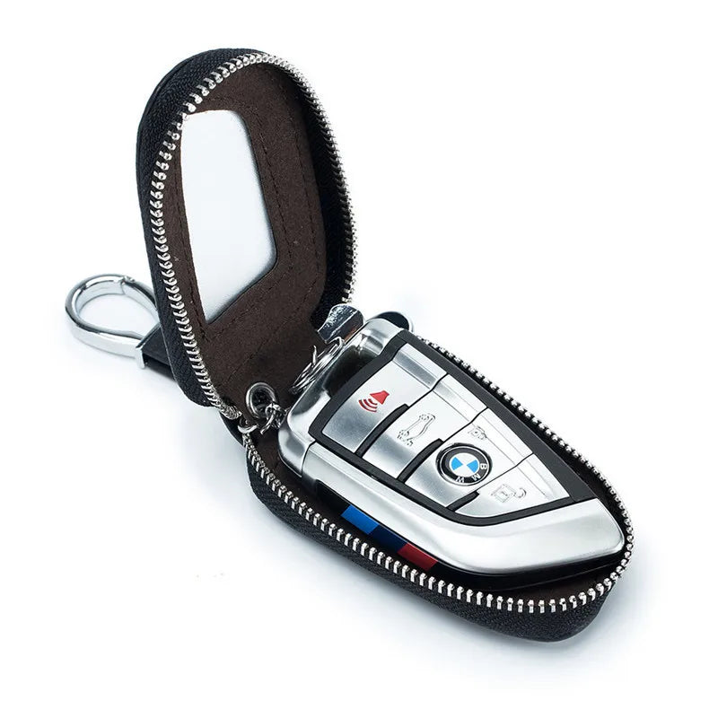 Leather Key Wallets Men Car Key Holders Cowhide Multifunction