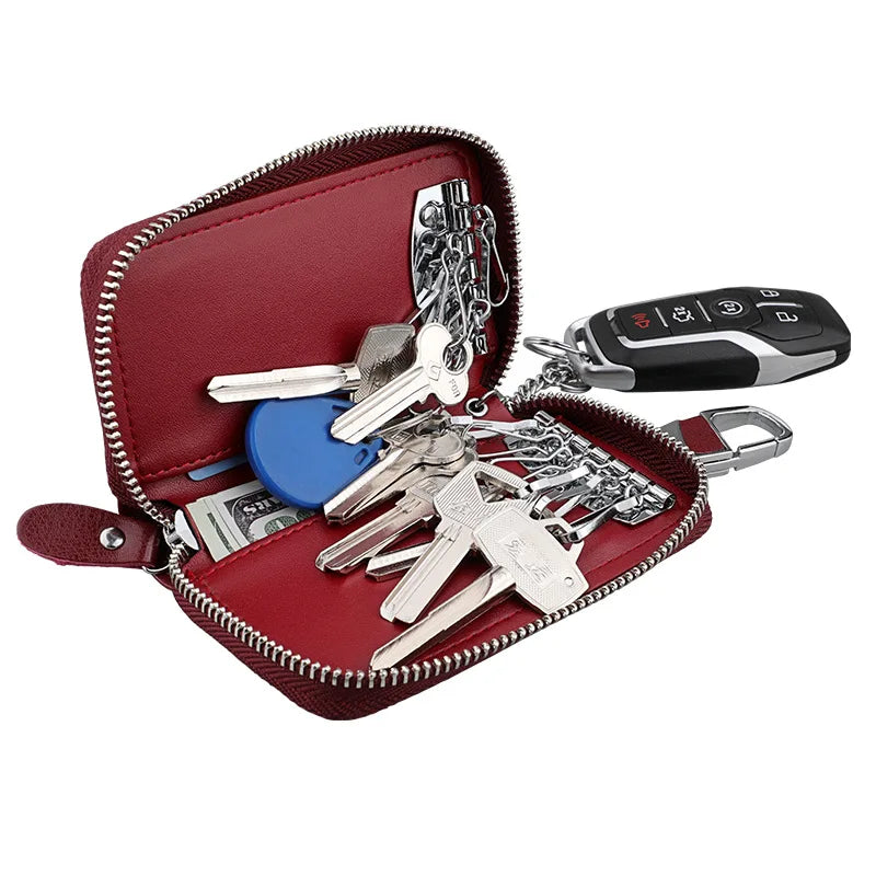 Leather Key Wallets Unisex Key Bag Men Car Key Holders Multifunction