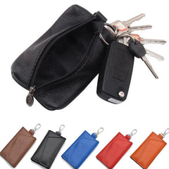 Leather Key Wallets for Men Women Zipper Key Case Bag