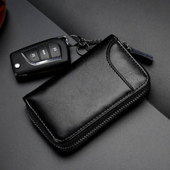Leather Keychain Holder Keys Organizer Wallet Men Car Key Case