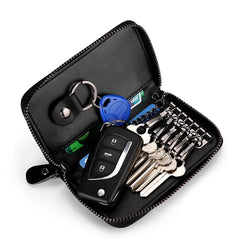 Leather Keychain Holder Keys Organizer Wallet Men Car Key Case