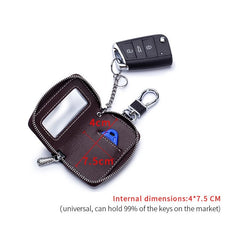 Leather Keychain Key Holder Pouch Cow Split Car Key Bag