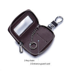 Leather Keychain Key Holder Pouch Cow Split Car Key Bag