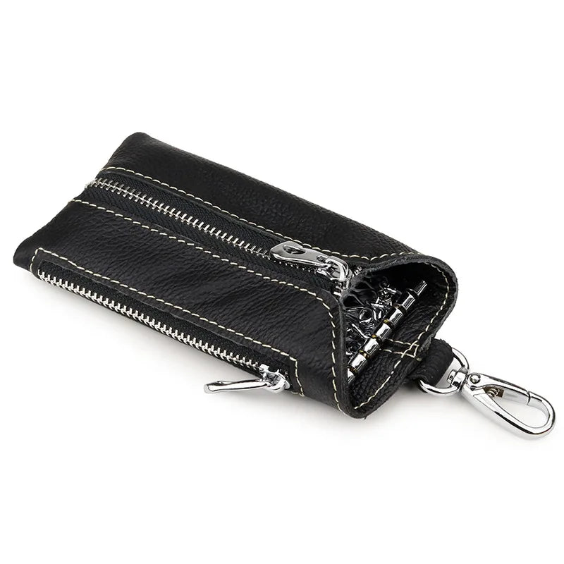Leather Keychain Key Holder Organizer Pouch Car Key Wallet
