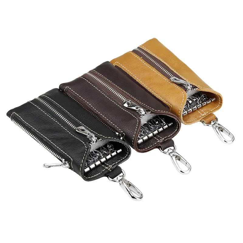 Leather Keychain Key Holder Organizer Pouch Car Key Wallet