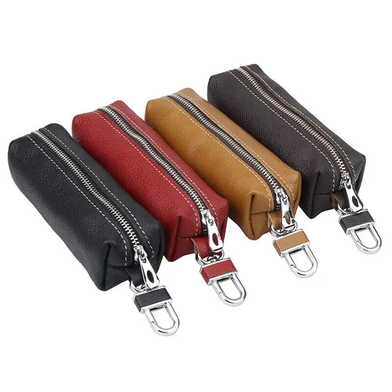 Leather Keychain Men Women Key Holder Organizer Pouch Key Bag Wallet