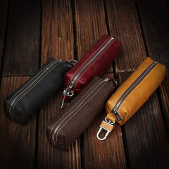 Leather Keychain Men Women Key Holder Organizer Pouch Key Bag Wallet