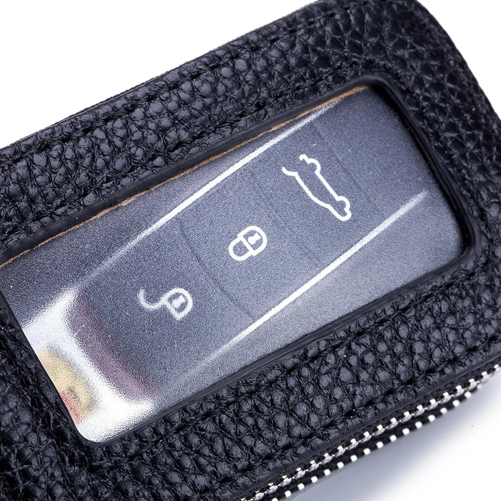 Leather Keychain Holder Organizer Pouch Car Key Bag Wallet Housekeeper Key Case