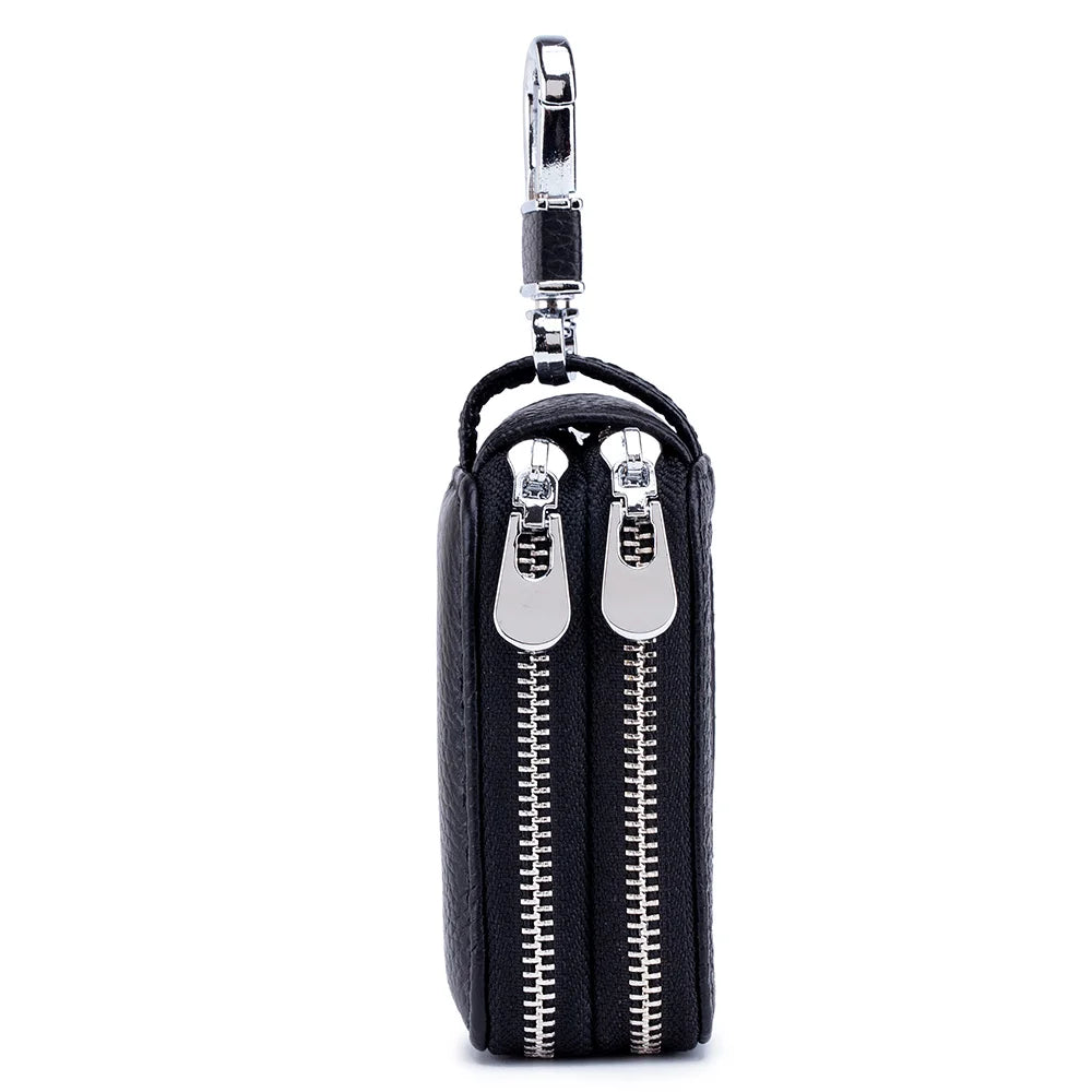 Leather Keychain Holder Organizer Pouch Car Key Bag Wallet Housekeeper Key Case