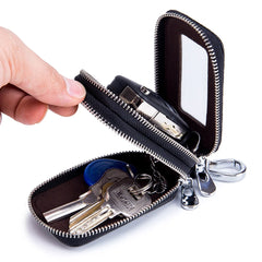 Leather Keychain Holder Organizer Pouch Car Key Bag Wallet Housekeeper Key Case