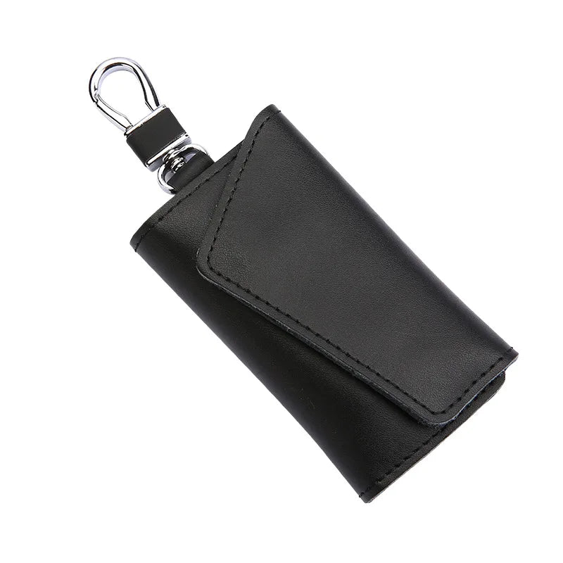Leather Keychain Men Women Solid Keyrings Package Hasp Keys Organizer