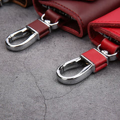 Leather Keychain Men Women Solid Keyrings Package Hasp Keys Organizer