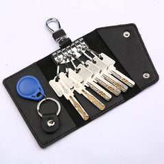 Leather Keychain Men Women Solid Keyrings Package Hasp Keys Organizer