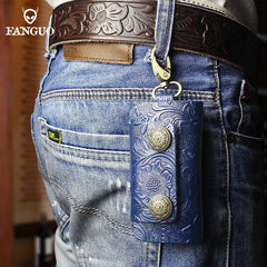 Leather Keychain Solid Key Wallet Hasp Casual Keys Holder