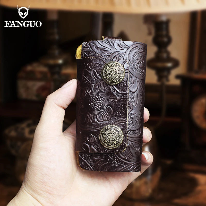 Leather Keychain Solid Key Wallet Hasp Casual Keys Holder