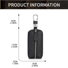 Leather Keychain Wallets Men Women Solid Zipper Car Key Holders